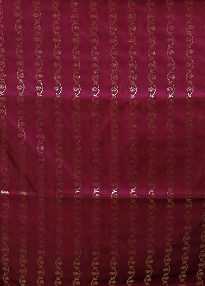 Pink Banarasi Silk Saree With Blouse Piece - Image 5