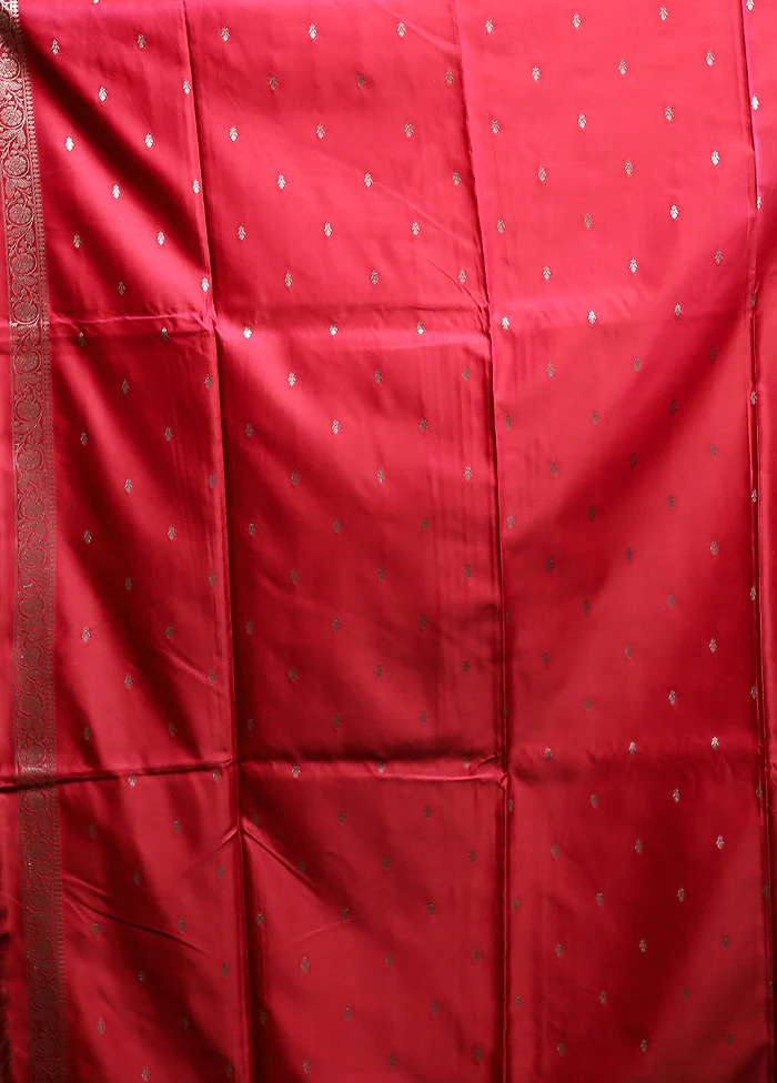 Pink Banarasi Silk Saree With Blouse Piece - Image 5
