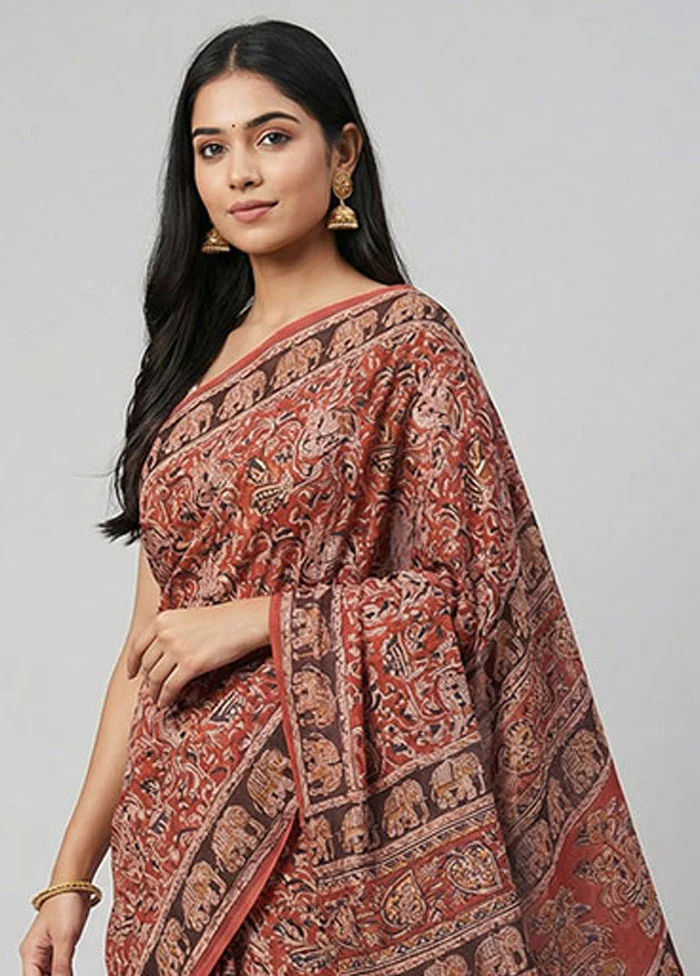 Pink Chanderi Cotton Saree With Blouse Piece - Image 2
