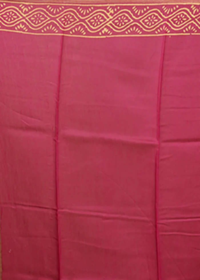 Pink Chanderi Silk Saree With Blouse Piece - Image 5