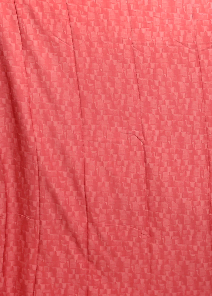 Pink Chiffon Silk Saree With Blouse Piece - Image 5