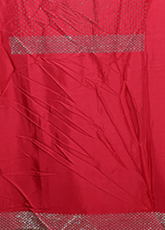 Pink Chiffon Silk Saree With Blouse Piece - Image 5