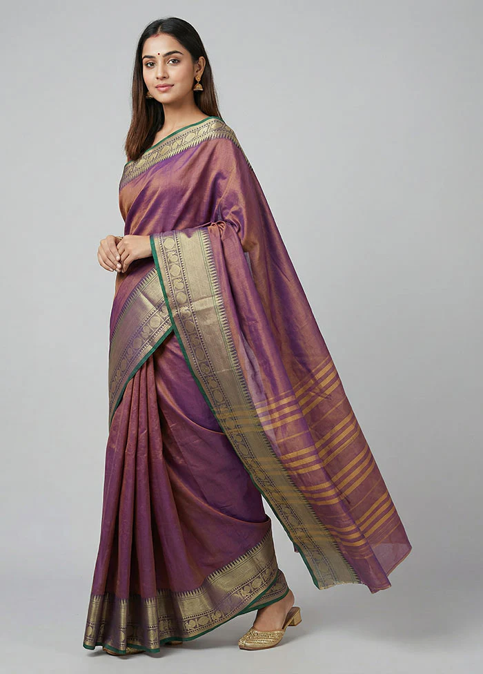 Pink Cotton Saree With Blouse Piece