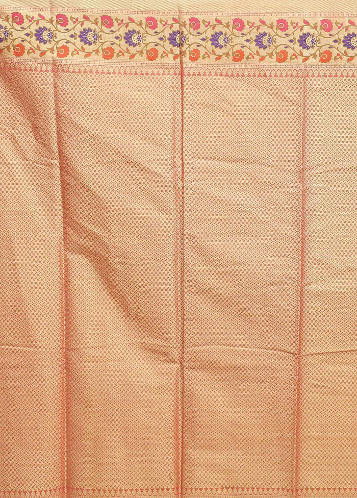 Pink Cotton Saree With Blouse Piece - Image 5