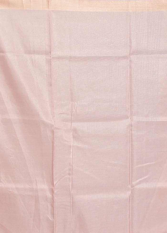 Pink Cotton Saree With Blouse Piece - Image 5