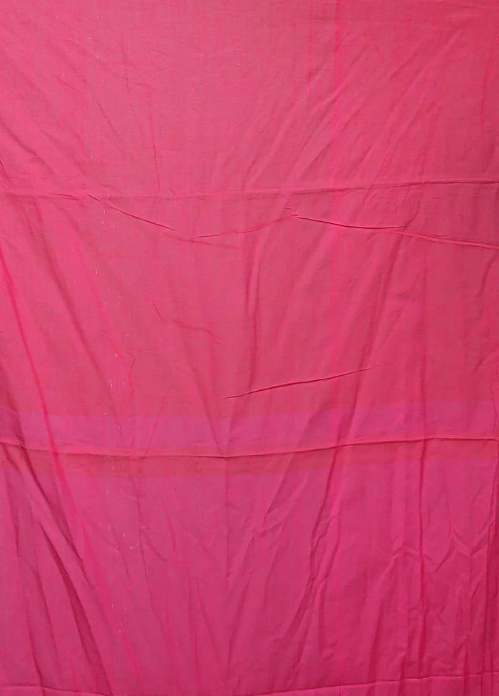 Pink Cotton Saree With Blouse Piece - Image 5