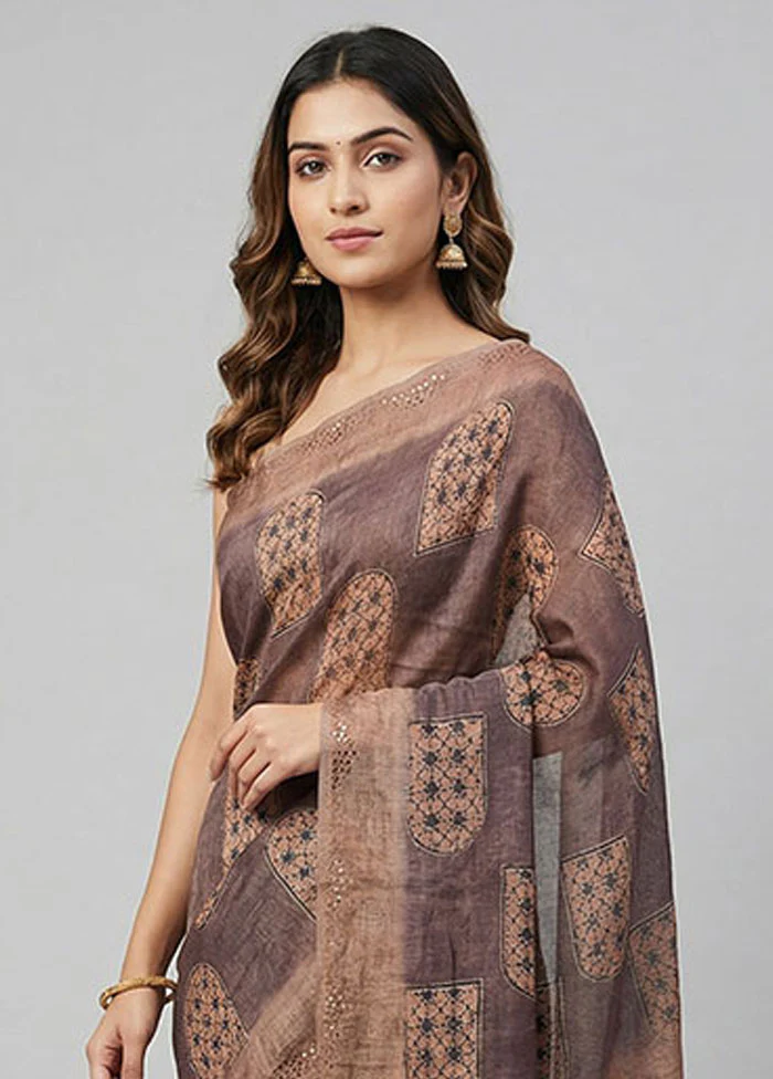Pink Cotton Saree With Blouse Piece - Image 2