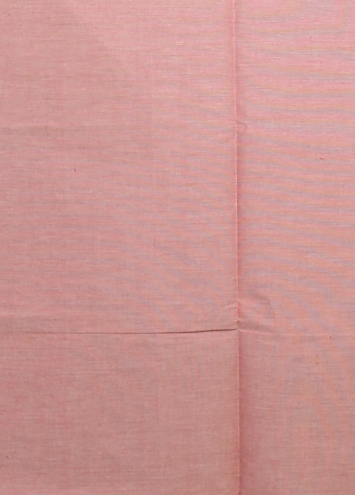 Pink Cotton Saree With Blouse Piece - Image 5