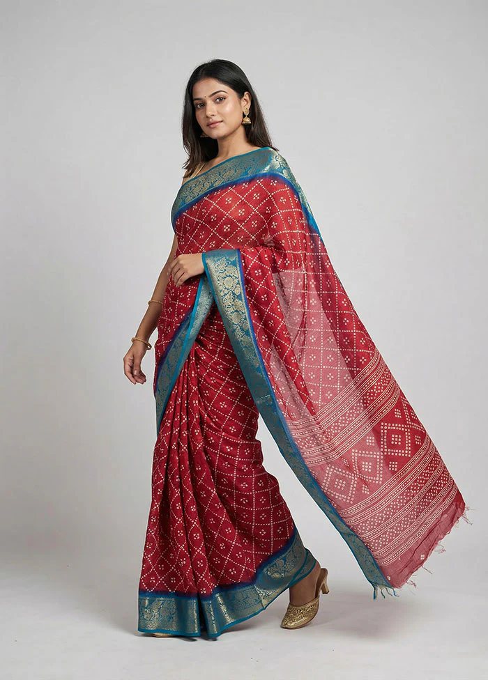 Pink Cotton Saree With Blouse Piece