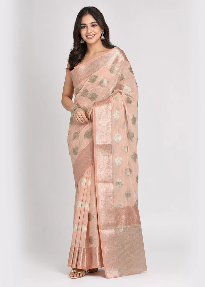 Pink Cotton Saree With Blouse Piece