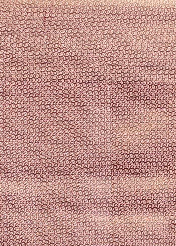 Pink Crushed Tissue Silk Saree With Blouse Piece - Image 5