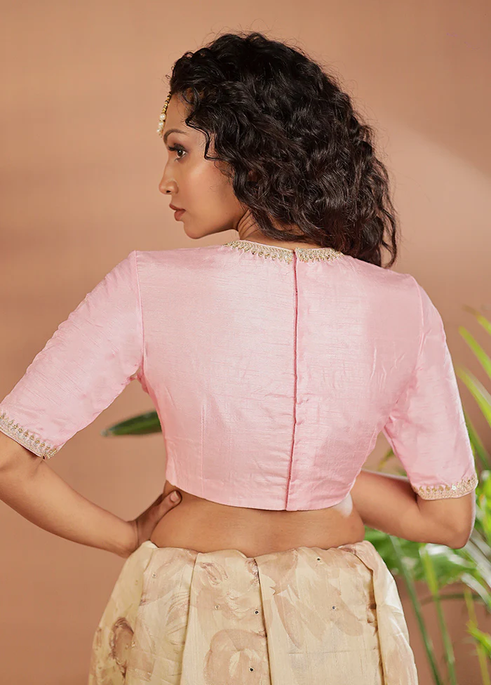Pink Dola Silk Designer Blouse - Image 2