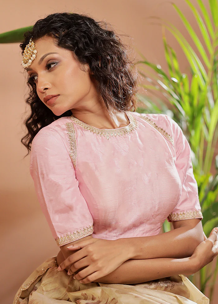 Pink Dola Silk Designer Blouse - Image 3