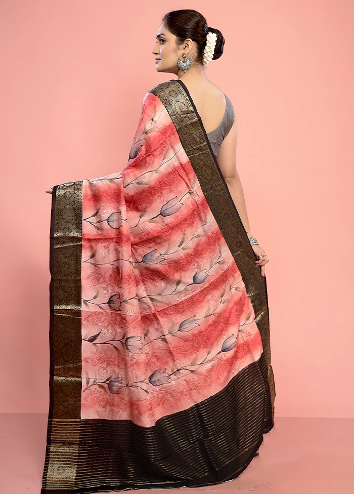 Multicolor Dupion Silk Saree With Blouse Piece - Image 4