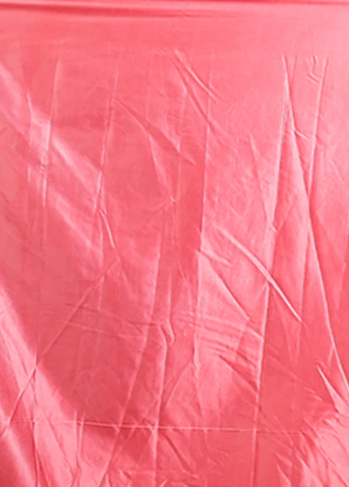 Pink Dupion Silk Saree With Blouse Piece - Image 5