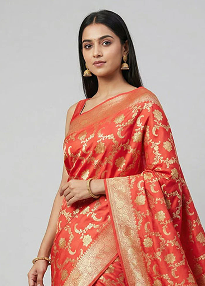 Pink Dupion Silk Saree With Blouse Piece - Image 2