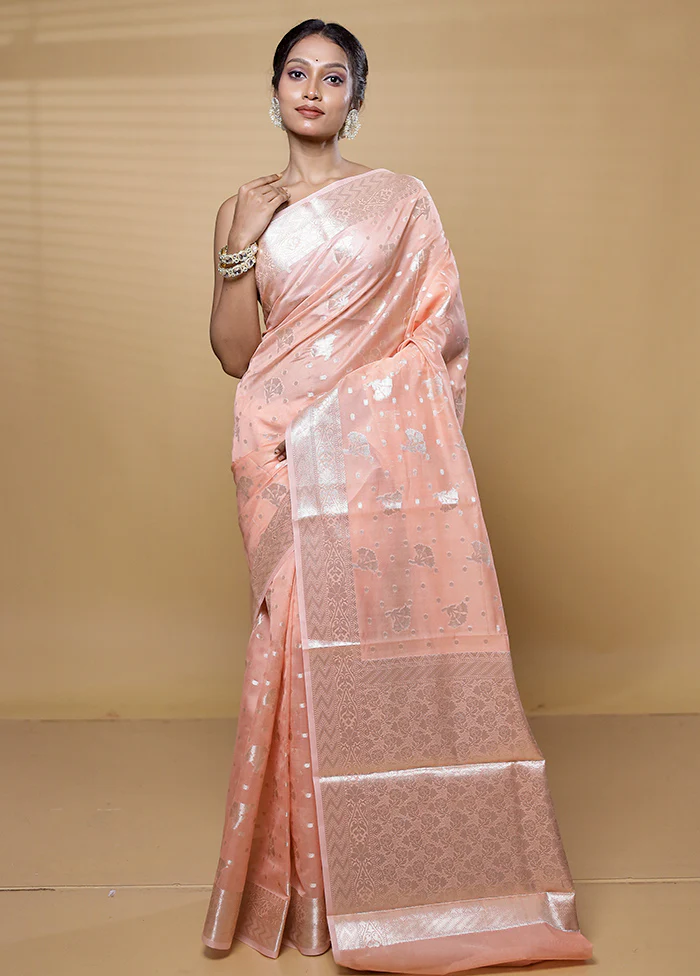 Pink Dupion Silk Saree With Blouse Piece - Image 2