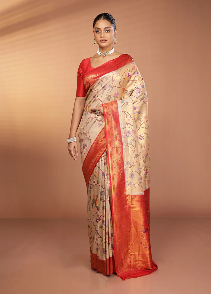 Pink Dupion Silk Saree With Blouse Piece - Image 2