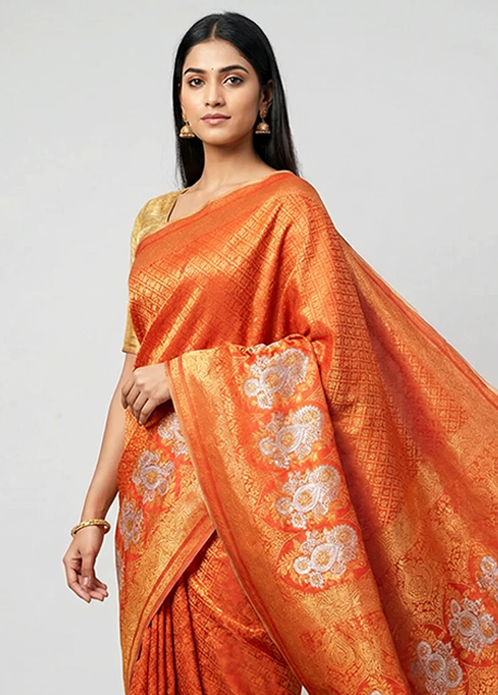Pink Dupion Silk Saree With Blouse Piece - Image 2