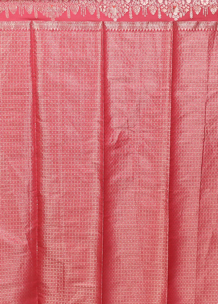 Pink Dupion Silk Saree With Blouse Piece - Image 5