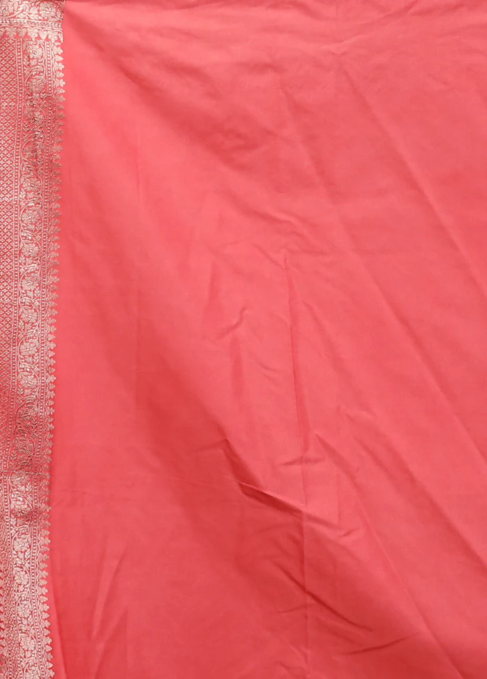 Pink Dupion Silk Saree With Blouse Piece - Image 5