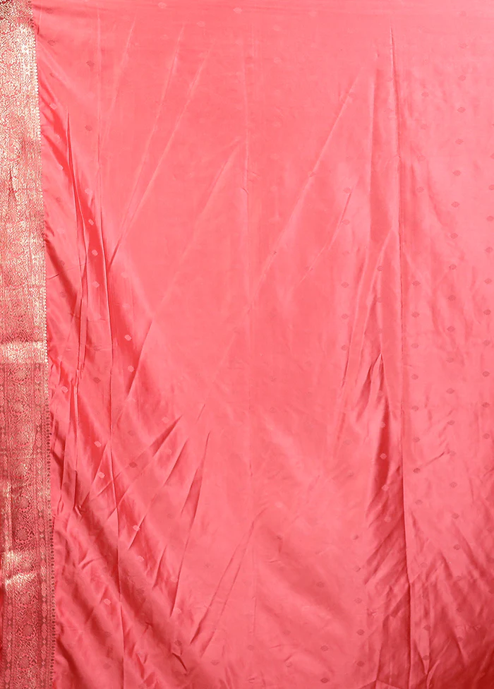 Pink Dupion Silk Saree With Blouse Piece - Image 5