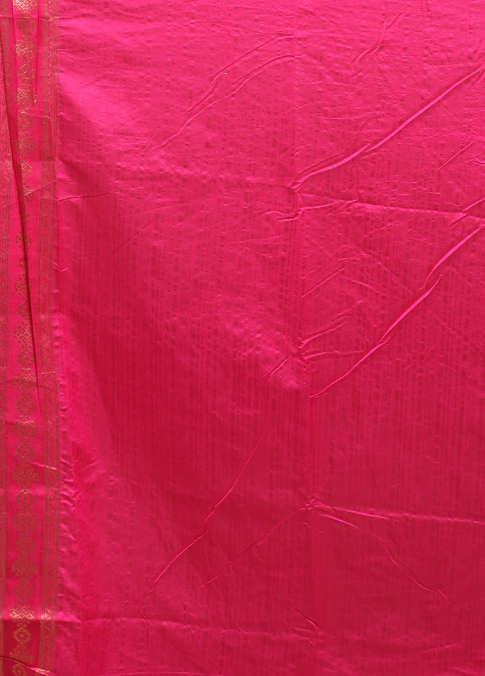 Pink Dupion Silk Saree With Blouse Piece - Image 5