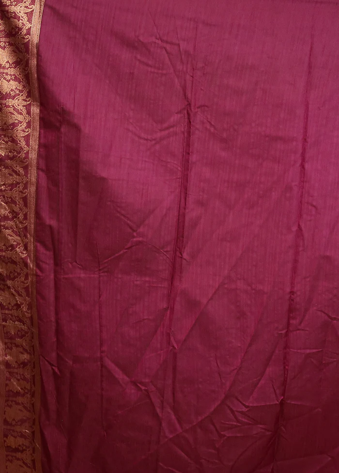 Pink Dupion Silk Saree With Blouse Piece - Image 5