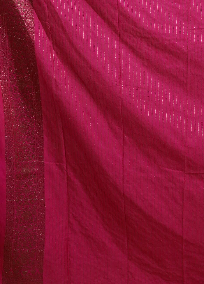 Pink Dupion Silk Saree With Blouse Piece - Image 5