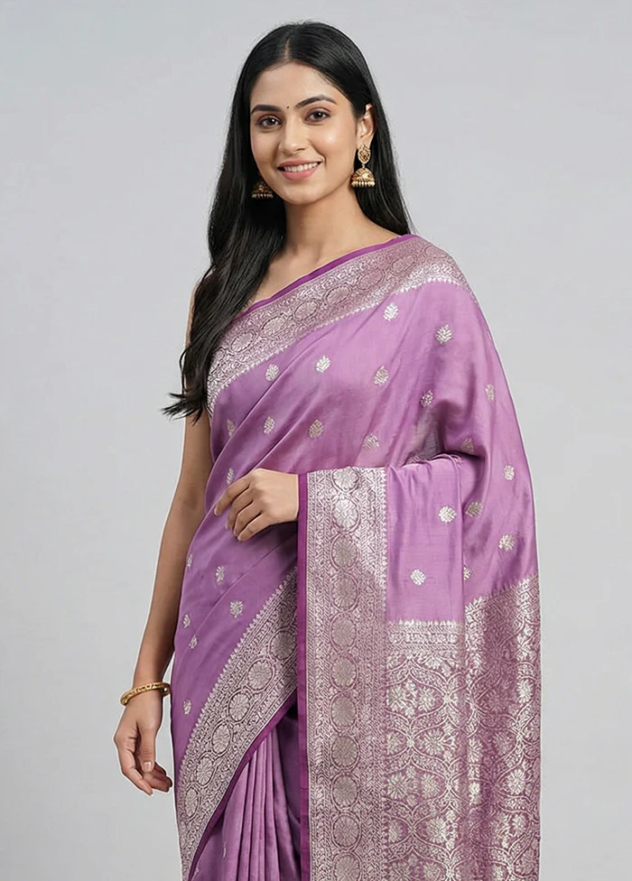 Pink Dupion Silk Saree With Blouse Piece - Image 2