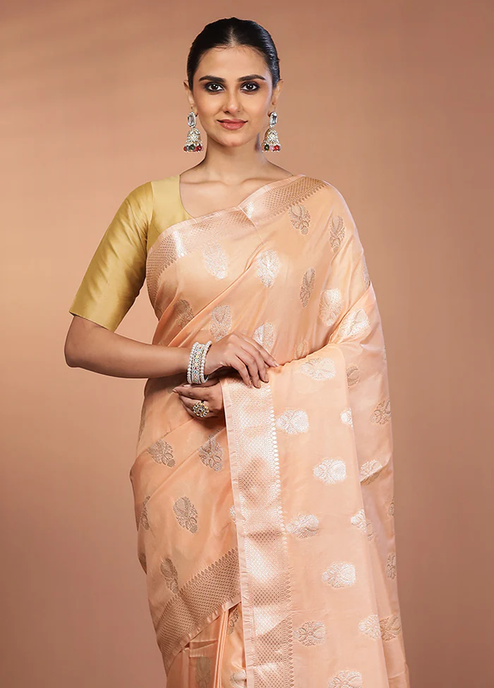 Pink Dupion Silk Saree With Blouse Piece