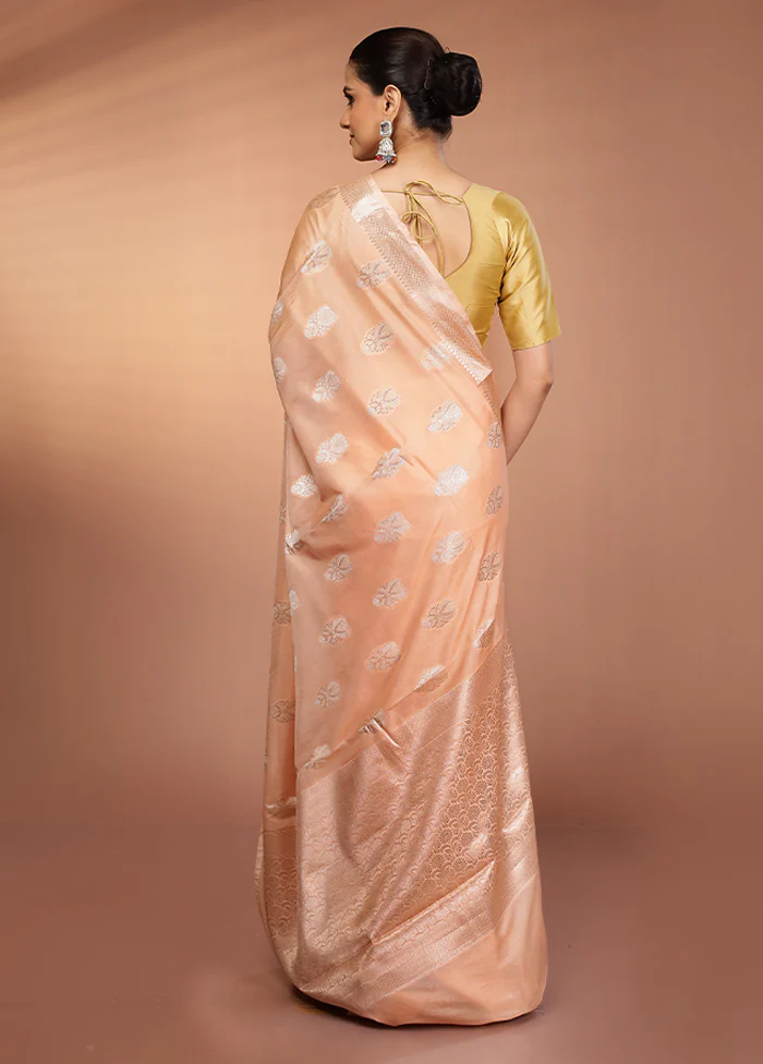 Pink Dupion Silk Saree With Blouse Piece - Image 3