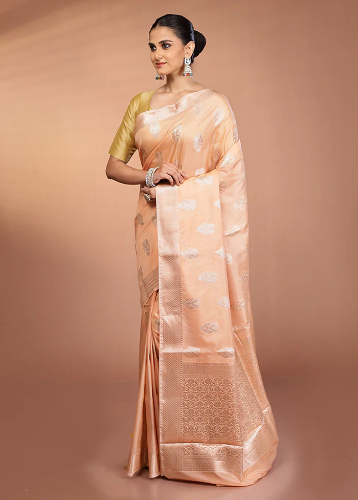 Pink Dupion Silk Saree With Blouse Piece - Image 4