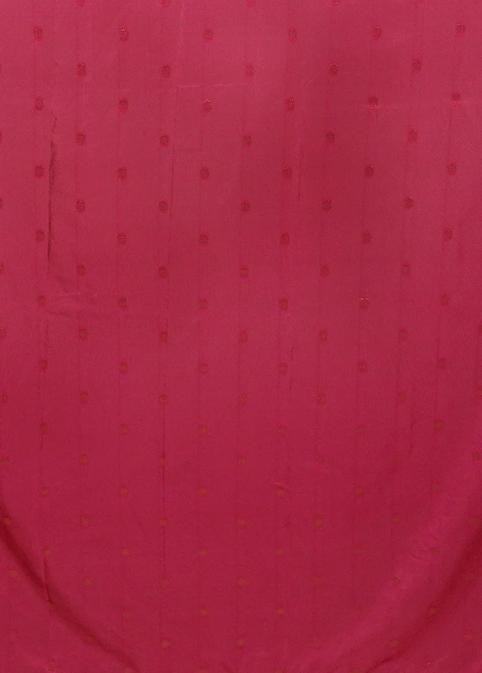 Pink Dupion Silk Saree With Blouse Piece - Image 5