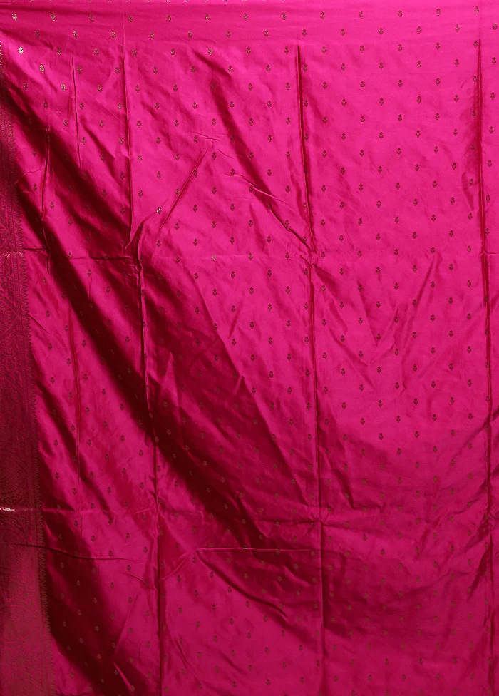 Pink Dupion Silk Saree With Blouse Piece - Image 5