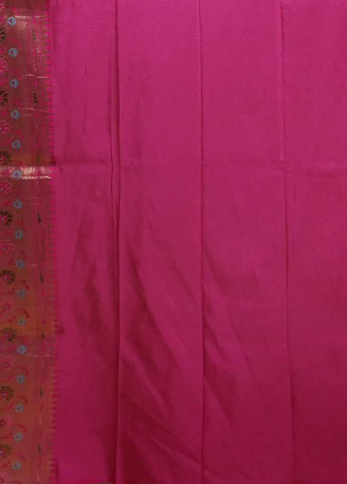 Pink Dupion Silk Saree With Blouse Piece - Image 5