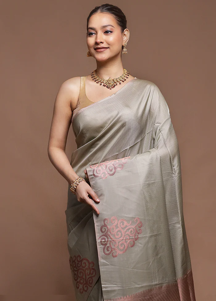 Pink Dupion Silk Saree With Blouse Piece - Image 2