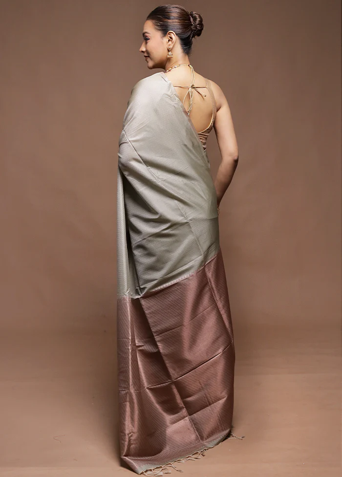 Pink Dupion Silk Saree With Blouse Piece - Image 3