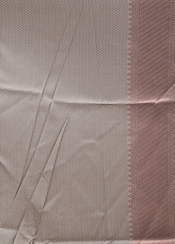 Pink Dupion Silk Saree With Blouse Piece - Image 5
