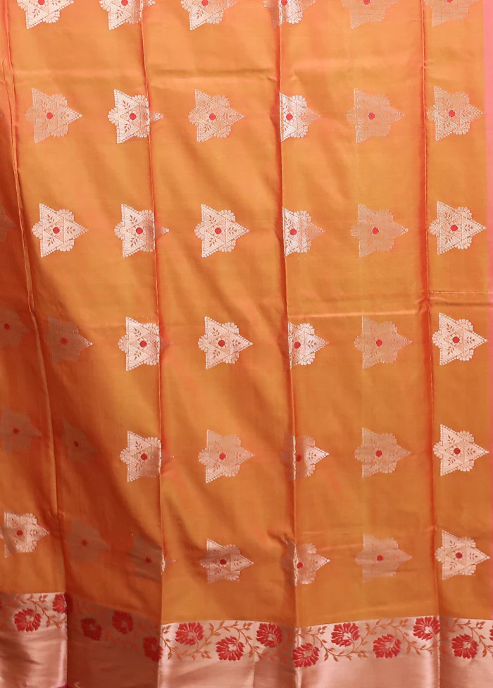 Pink Dupion Silk Saree With Blouse Piece - Image 5