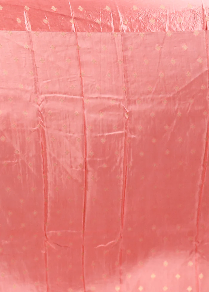 Pink Dupion Silk Saree With Blouse Piece - Image 5