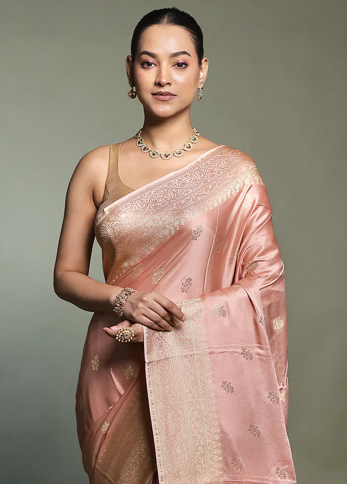 Pink Dupion Silk Saree With Blouse Piece - Image 2