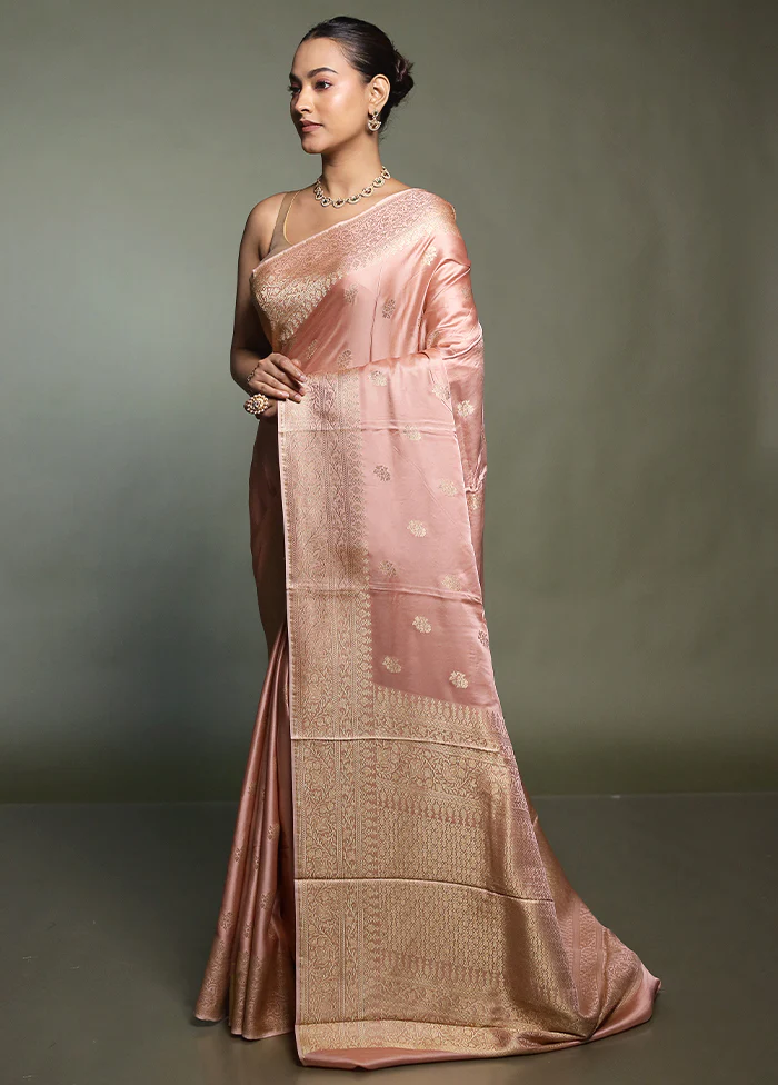 Pink Dupion Silk Saree With Blouse Piece - Image 4