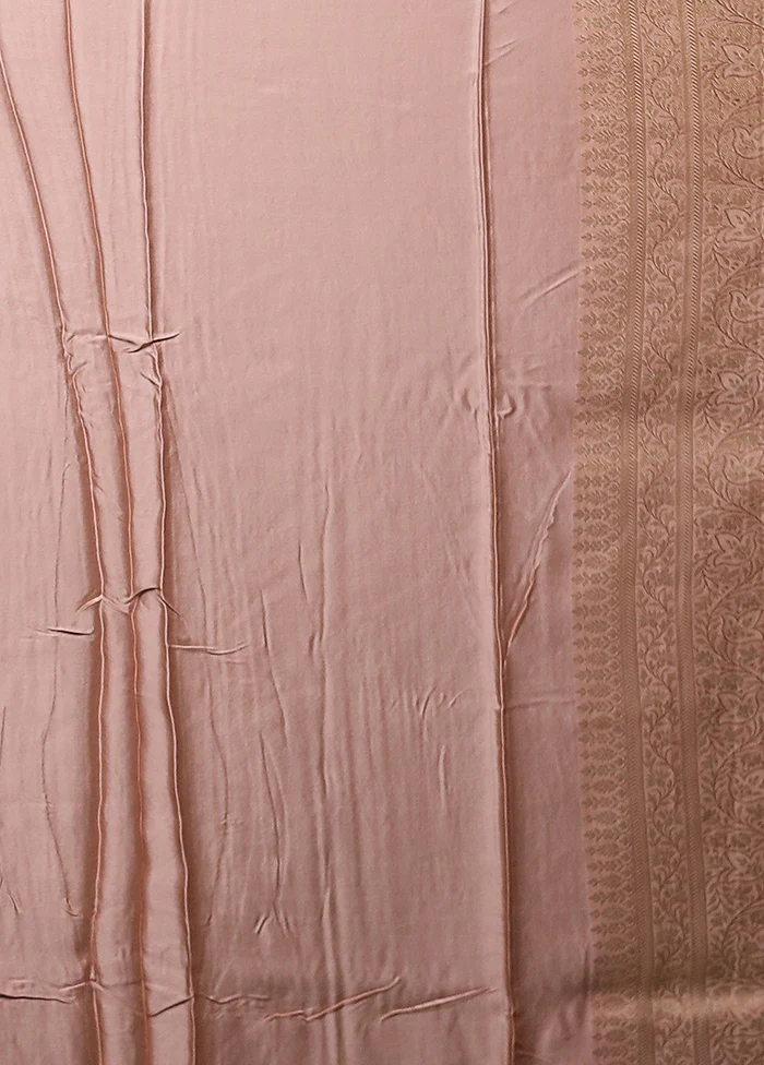 Pink Dupion Silk Saree With Blouse Piece - Image 5