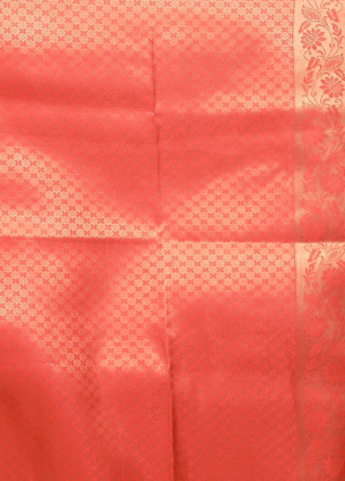Pink Dupion Silk Saree With Blouse Piece - Image 5