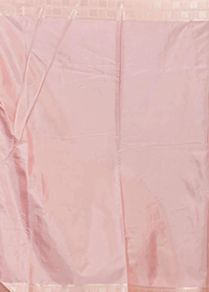 Pink Dupion Silk Saree With Blouse Piece - Image 5
