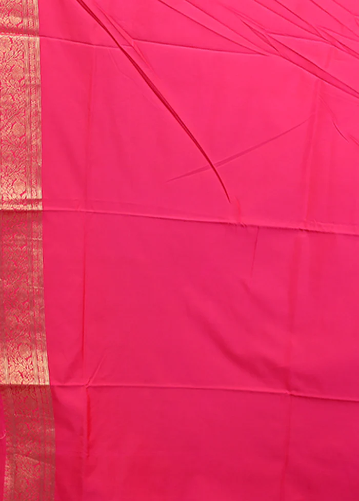 Pink Dupion Silk Saree With Blouse Piece - Image 5