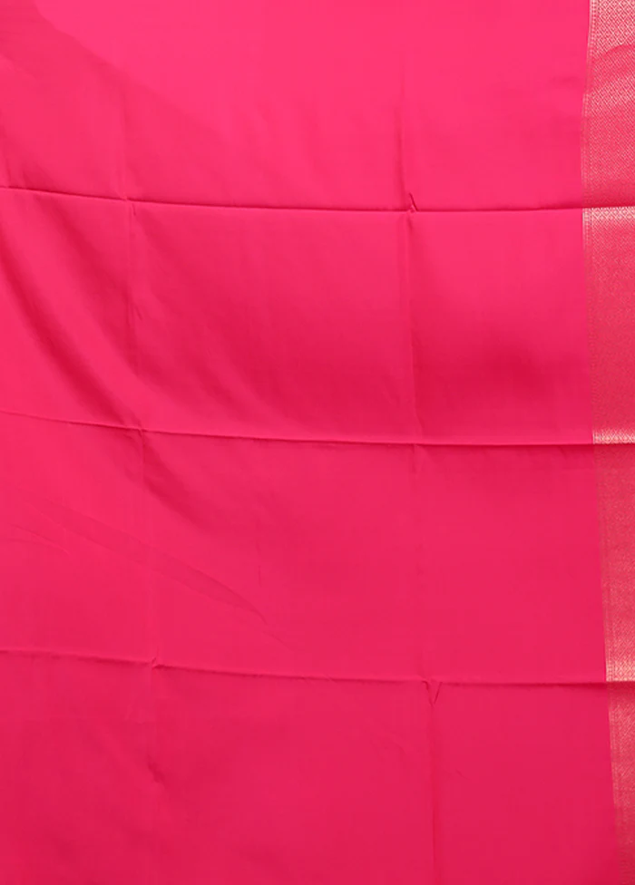 Pink Dupion Silk Saree With Blouse Piece - Image 5