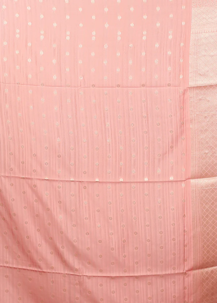 Pink Dupion Silk Saree With Blouse Piece - Image 5