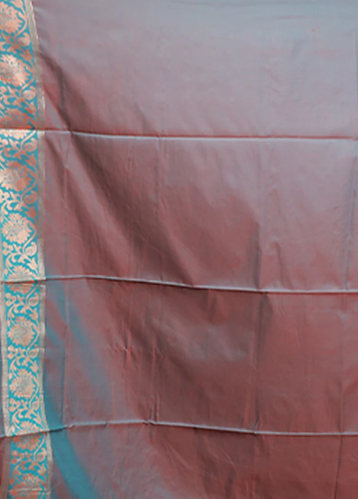 Pink Dupion Silk Saree With Blouse Piece - Image 5